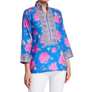 NWT Bella Tu Peony Embroidered Tunic L